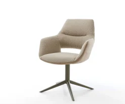 DrehstuhlYago-Flex mit Armlehnen Materialmix Schlamm Fußkreuz Effektfinish Titan 360° drehbar Wippfunktion Taschenfederkern Sofort versandfertig