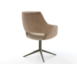 DrehstuhlYago-Flex mit Armlehnen Materialmix Schlamm Fußkreuz Effektfinish Titan 360° drehbar Wippfunktion Taschenfederkern Sofort versandfertig