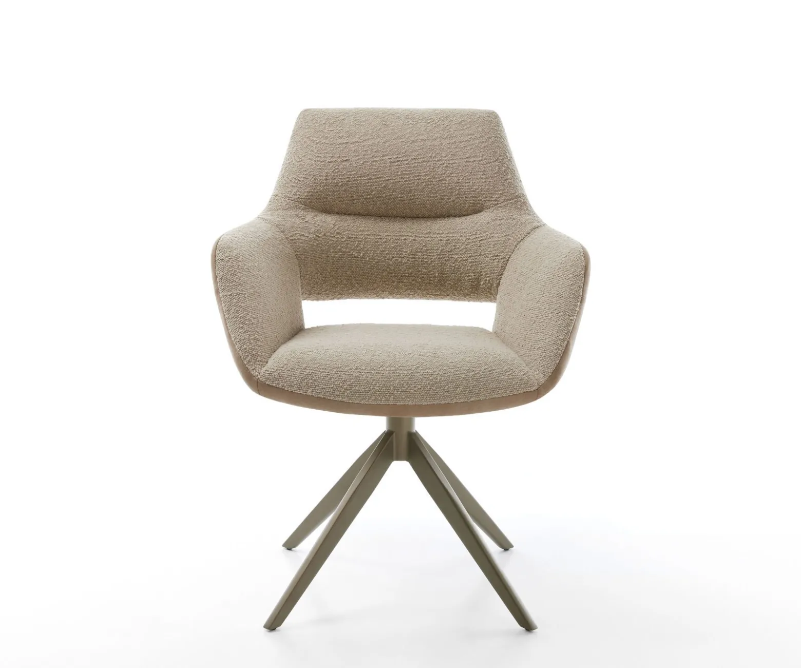 DrehstuhlYago-Flex mit Armlehnen Materialmix Schlamm Kreuzgestell breit Effektfinish Titan 360° drehbar Wippfunktion Taschenfederkern Sofort versandfertig