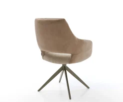 DrehstuhlYago-Flex mit Armlehnen Materialmix Schlamm Kreuzgestell breit Effektfinish Titan 360° drehbar Taschenfederkern Sofort versandfertig