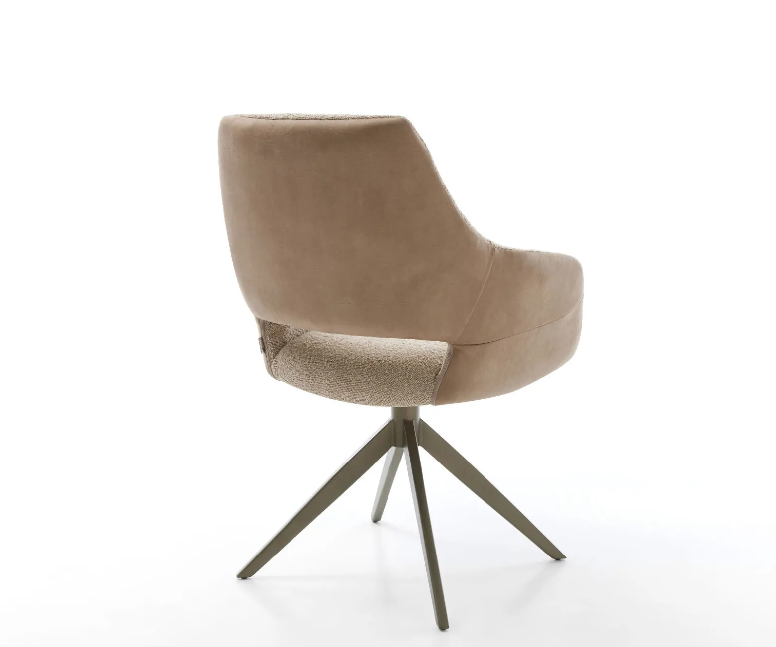 DrehstuhlYago-Flex mit Armlehnen Materialmix Schlamm Kreuzgestell breit Effektfinish Titan 360° drehbar Taschenfederkern Sofort versandfertig