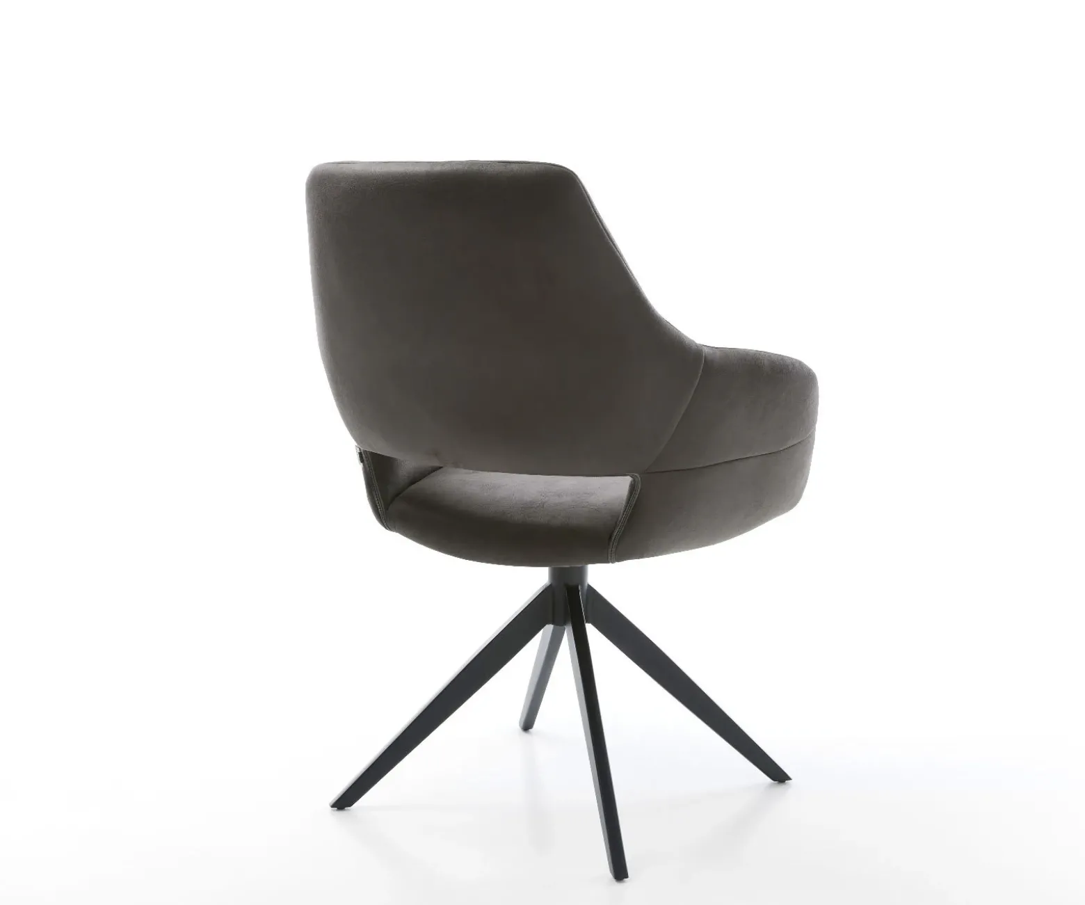 DrehstuhlYago-Flex mit Armlehnen Mikrofaser Anthrazit Vintage Kreuzgestell breit schwarz 360° drehbar Wippfunktion Taschenfederkern Sofort versandfertig