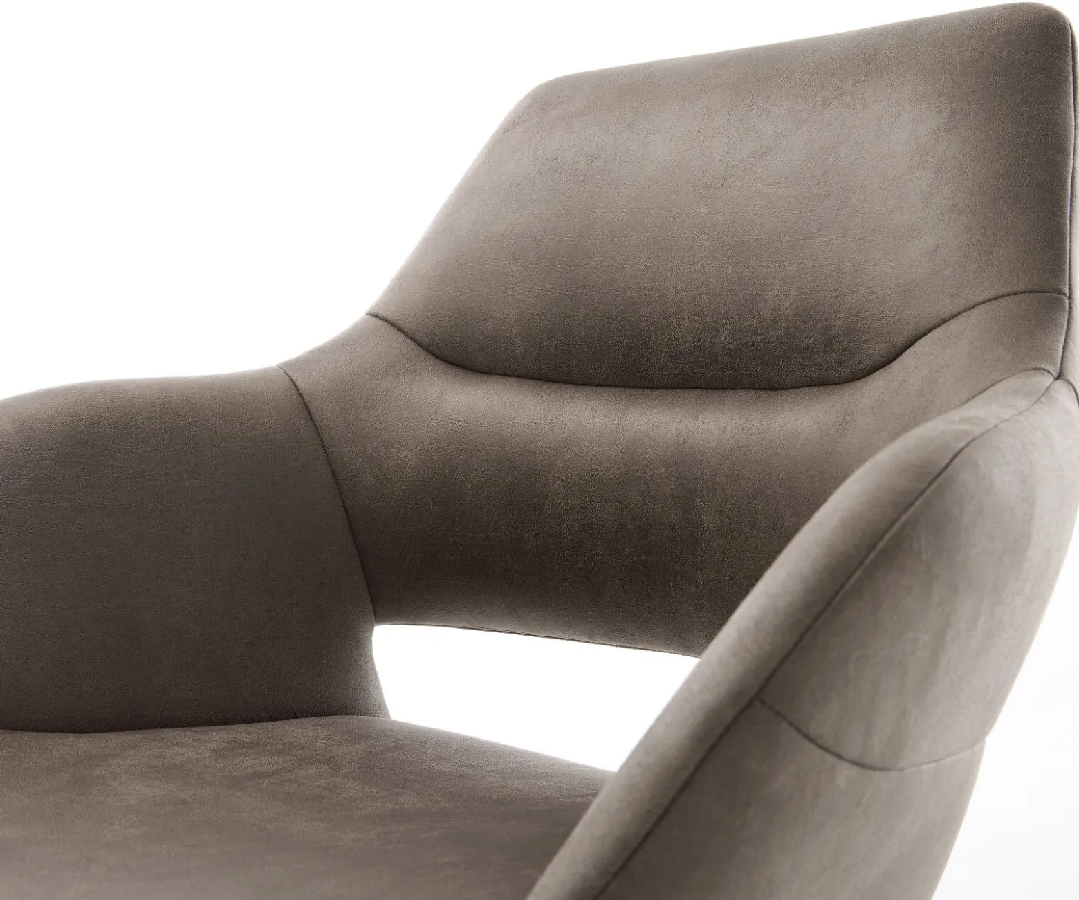 DrehstuhlYago-Flex mit Armlehnen Mikrofaser Taupe Vintage Fußkreuz Graphit 360° drehbar Wippfunktion Taschenfederkern Sofort versandfertig