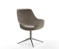 DrehstuhlYago-Flex mit Armlehnen Mikrofaser Taupe Vintage Fußkreuz Graphit 360° drehbar Wippfunktion Taschenfederkern Sofort versandfertig
