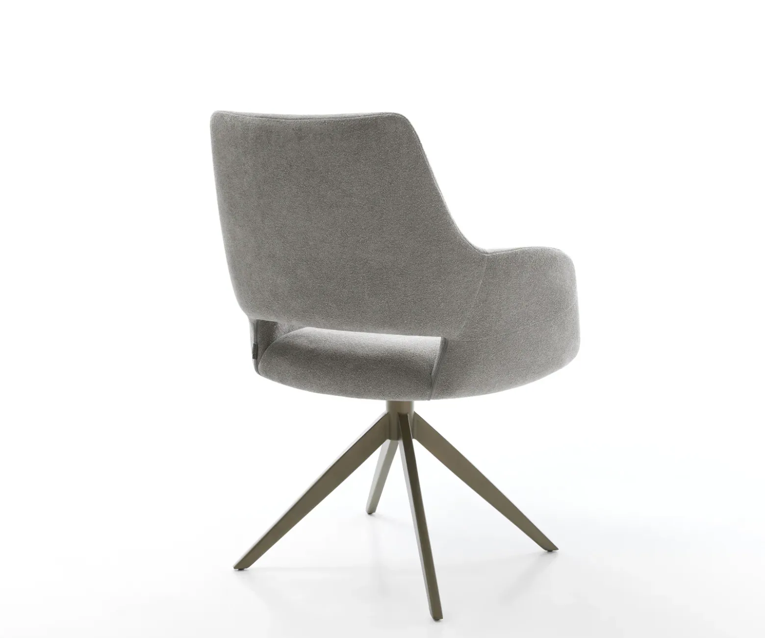 DrehstuhlYago-Flex mit Armlehnen Strukturstoff Soft Grau Kreuzgestell breit Effektfinish Titan 360° drehbar Wippfunktion Taschenfederkern Sofort versandfertig