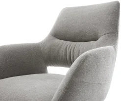 DrehstuhlYago-Flex mit Armlehnen Strukturstoff Soft Grau Fußkreuz Graphit 360° drehbar Wippfunktion Taschenfederkern Sofort versandfertig