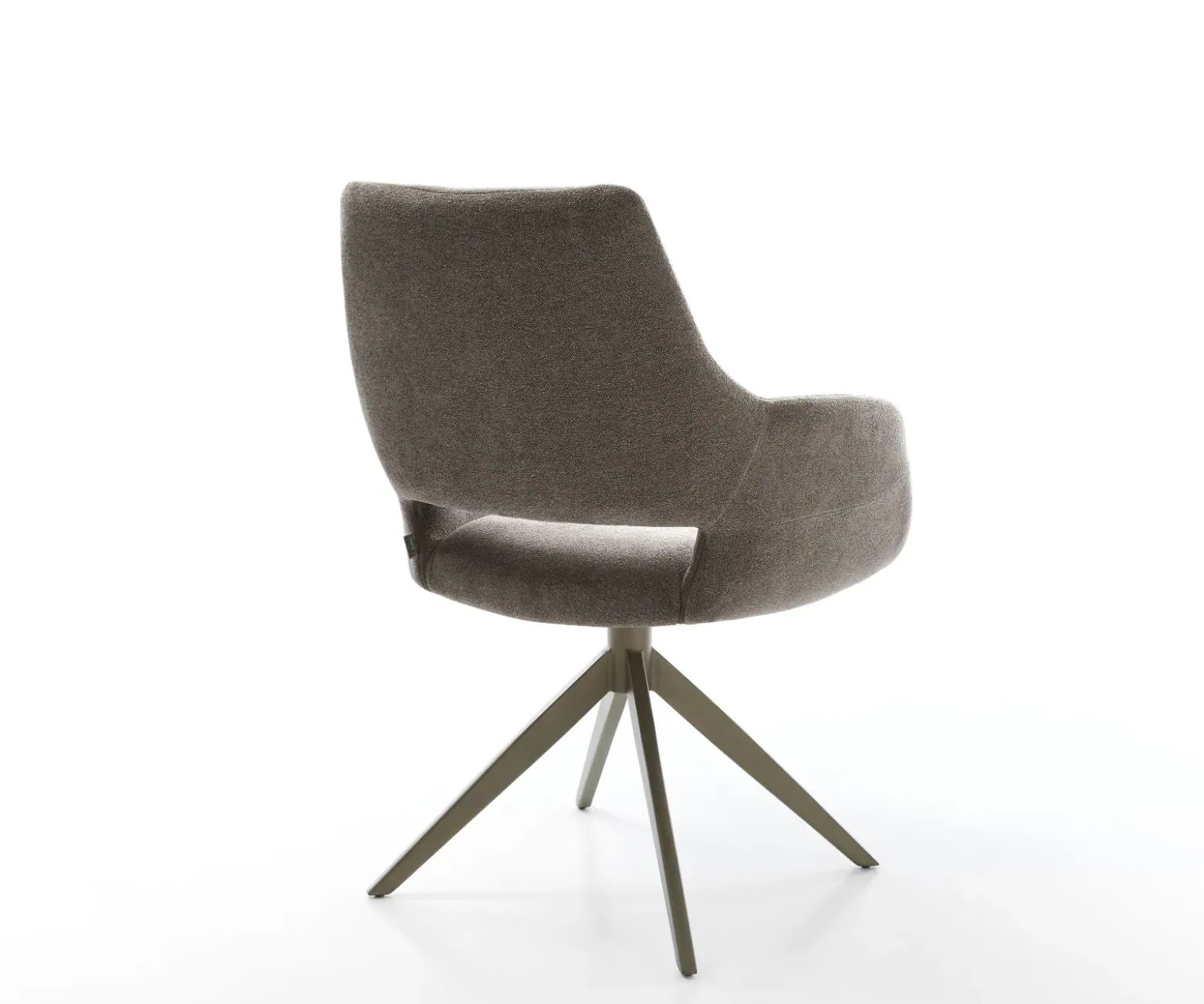 DrehstuhlYago-Flex mit Armlehnen Strukturstoff Soft Taupe Kreuzgestell breit Effektfinish Titan 360° drehbar Wippfunktion Taschenfederkern Sofort versandfertig