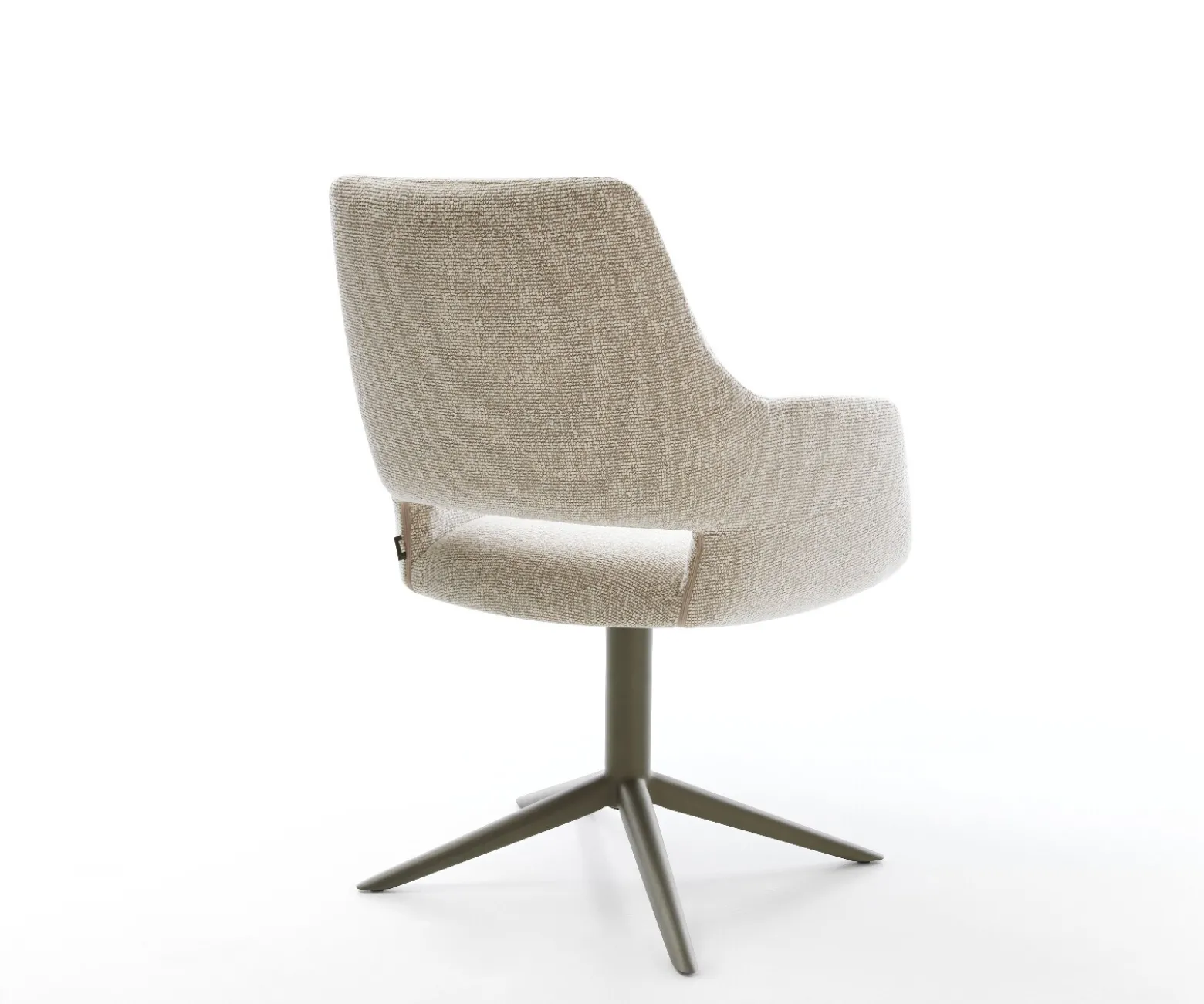 DrehstuhlYago-Flex mit Armlehnen Webstoff Soft Beige Fußkreuz Effektfinish Titan 360° drehbar Wippfunktion Taschenfederkern Sofort versandfertig