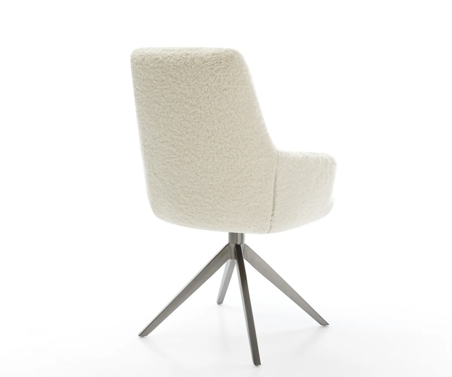 DrehstuhlZelia-Flex mit Armlehnen Teddystoff Beige Kreuzgestell breit Graphit 360° drehbar Wippfunktion Taschenfederkern Sofort versandfertig