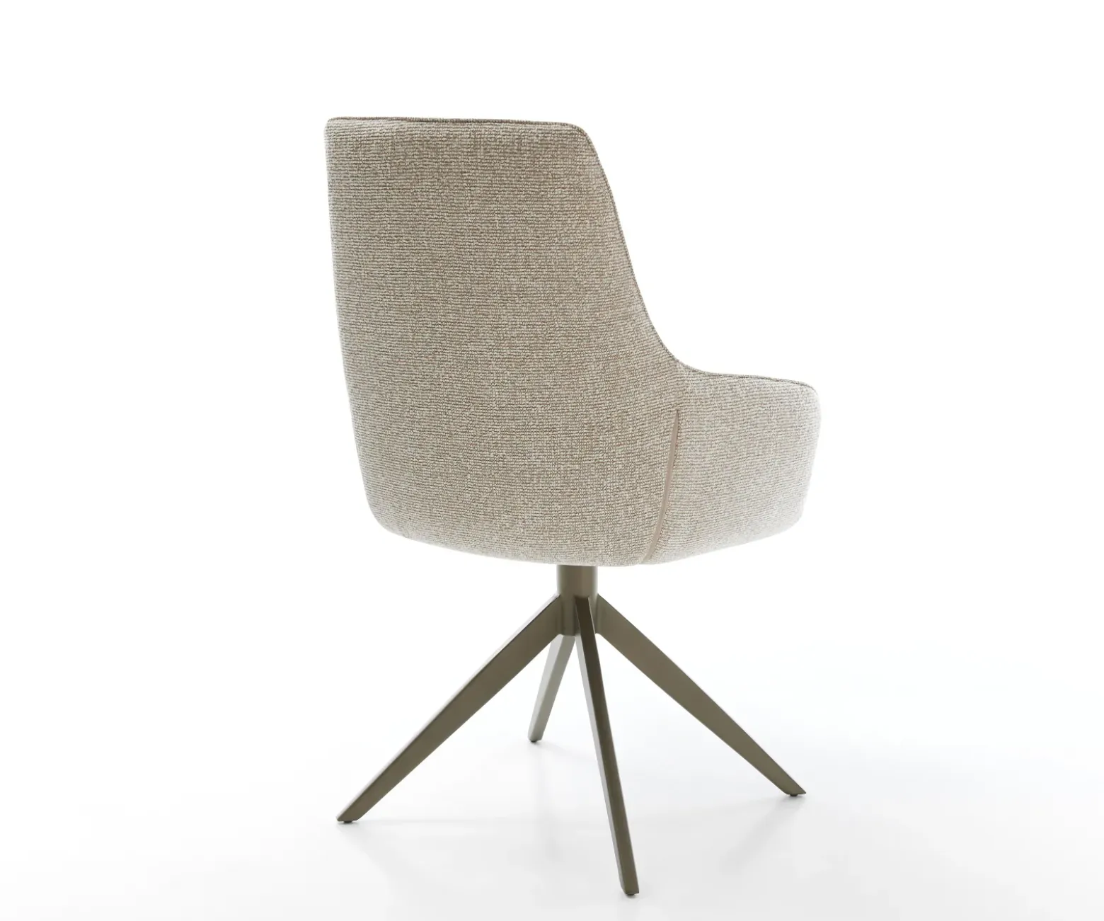 DrehstuhlZelia-Flex mit Armlehnen Webstoff Soft Beige Kreuzgestell breit Effektfinish Titan 360° drehbar Wippfunktion Taschenfederkern Sofort versandfertig