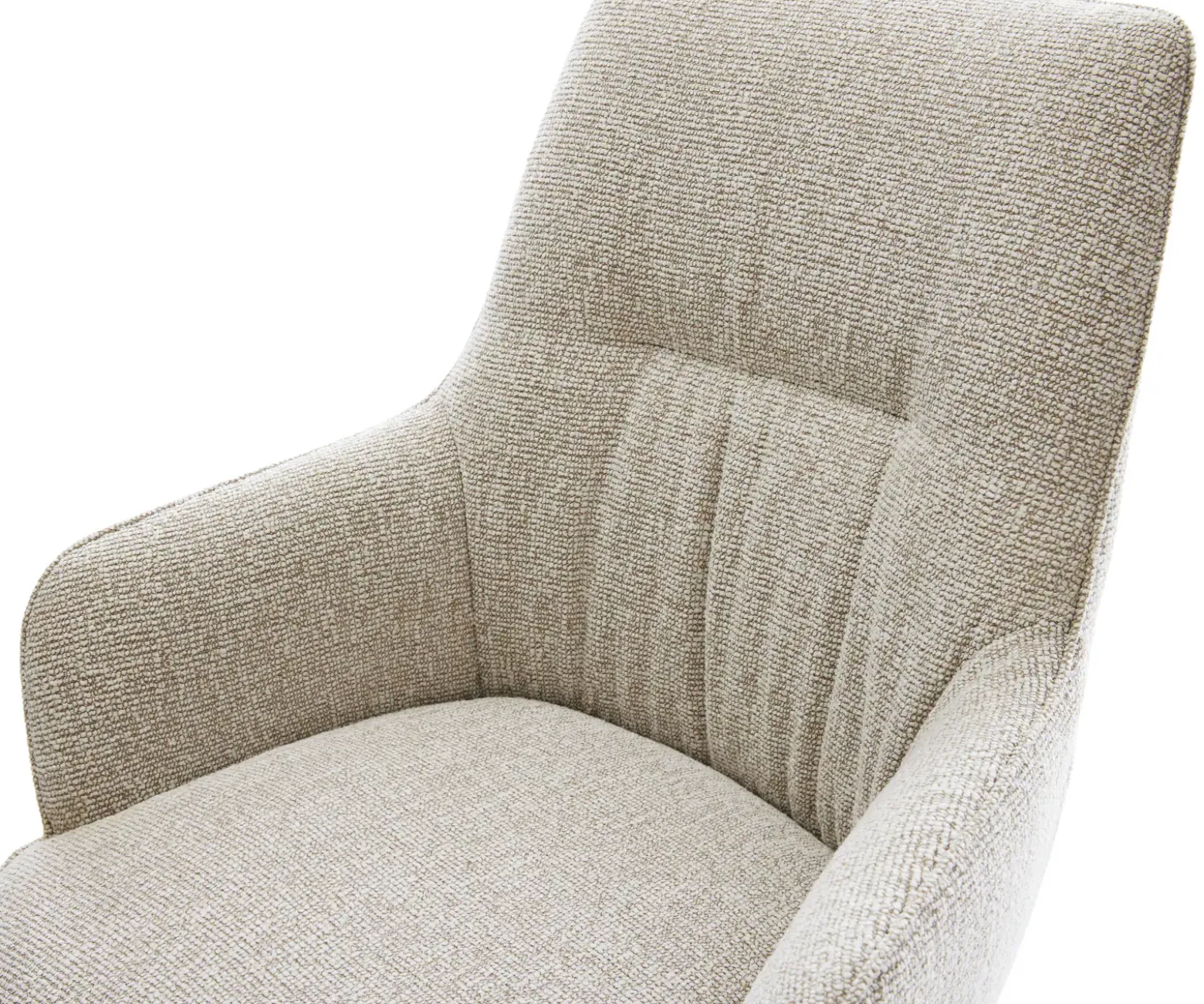 DrehstuhlZelia-Flex mit Armlehnen Webstoff Soft Beige Kreuzgestell breit Graphit 360° drehbar Wippfunktion Taschenfederkern Sofort versandfertig
