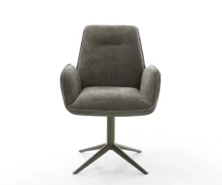 DrehstuhlZoa-Flex Bouclé Soft Schlamm Fußkreuz Effektfinish Titan 360° drehbar Wippfunktion Taschenfederkern Sofort versandfertig