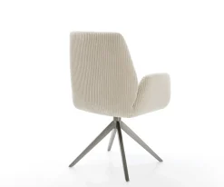 DrehstuhlZoa-Flex Cord Beige Kreuzgestell breit Graphit 360° drehbar Wippfunktion Taschenfederkern Sofort versandfertig