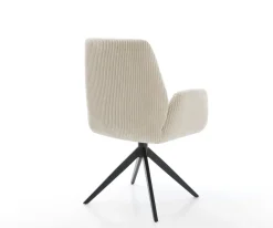 DrehstuhlZoa-Flex Cord Beige Kreuzgestell breit Schwarz 360° drehbar Wippfunktion Taschenfederkern Sofort versandfertig