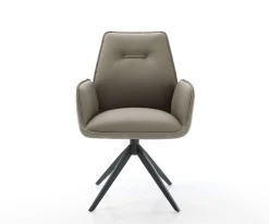 DrehstuhlZoa-Flex Echt-Leder Schlamm Kreuzgestell breit Schwarz 360° drehbar Wippfunktion Taschenfederkern Sofort versandfertig