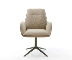 DrehstuhlZoa-Flex Materialmix Schlamm Fußkreuz Effektfinish Titan 360° drehbar Wippfunktion Taschenfederkern Sofort versandfertig