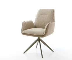 DrehstuhlZoa-Flex Materialmix Schlamm Kreuzgestell breit Effektfinish Titan 360° drehbar Taschenfederkern Sofort versandfertig