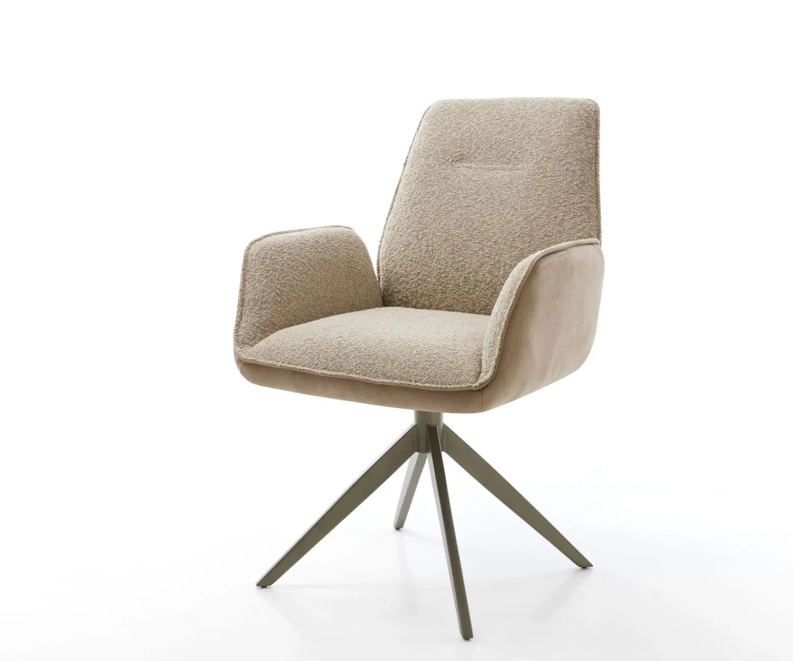 DrehstuhlZoa-Flex Materialmix Schlamm Kreuzgestell breit Effektfinish Titan 360° drehbar Taschenfederkern Sofort versandfertig