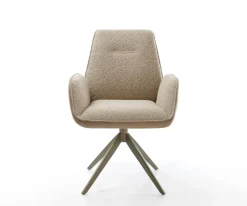 DrehstuhlZoa-Flex Materialmix Schlamm Kreuzgestell breit Effektfinish Titan 360° drehbar Taschenfederkern Sofort versandfertig