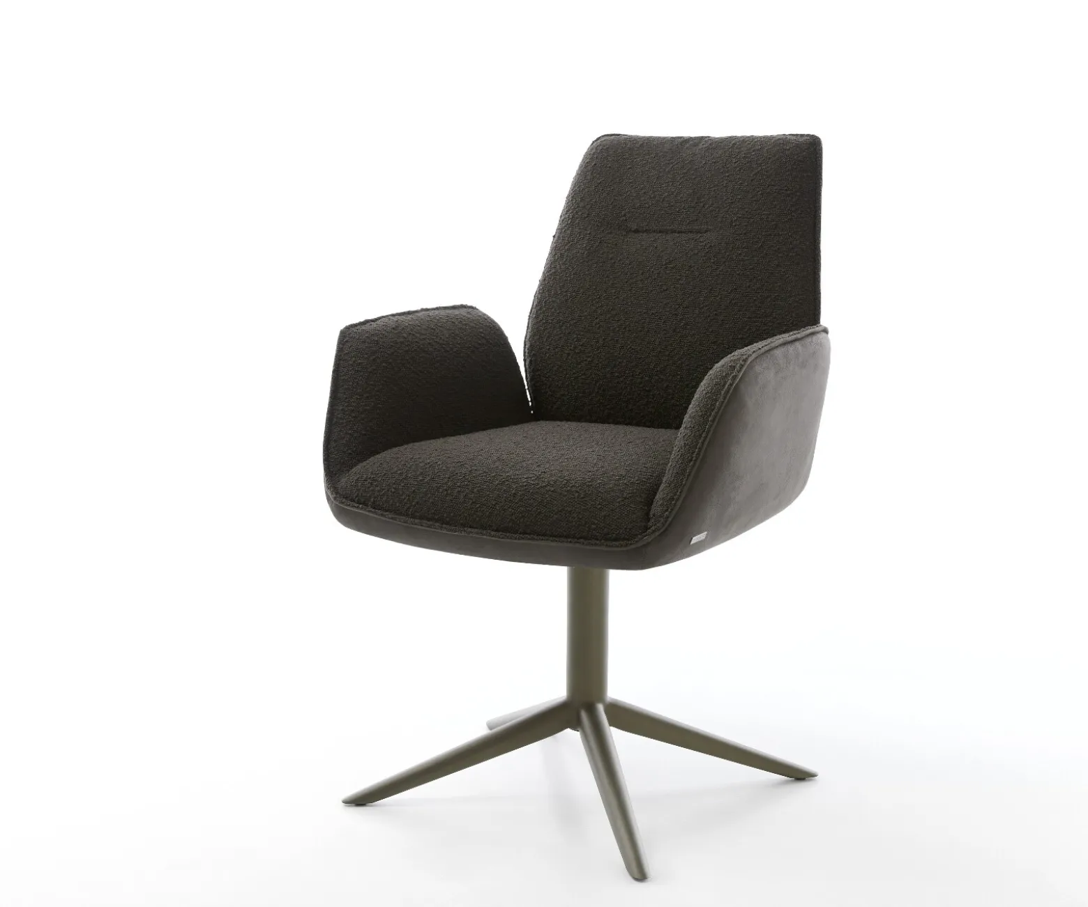 DrehstuhlZoa-Flex Materialmix Schwarz Fußkreuz Effektfinish Titan 360° drehbar Wippfunktion Taschenfederkern Sofort versandfertig