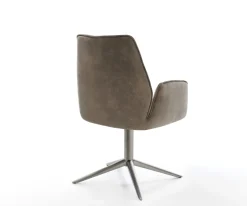 DrehstuhlZoa-Flex Mikrofaser Taupe Vintage Fußkreuz Graphit 360° drehbar Wippfunktion Taschenfederkern Sofort versandfertig