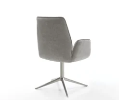 DrehstuhlZoa-Flex Strukturstoff Soft Grau Fußkreuz Edelstahl 360° drehbar Wippfunktion Taschenfederkern Sofort versandfertig