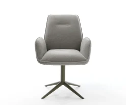 DrehstuhlZoa-Flex Strukturstoff Soft Grau Fußkreuz Effektfinish Titan 360° drehbar Wippfunktion Taschenfederkern Sofort versandfertig