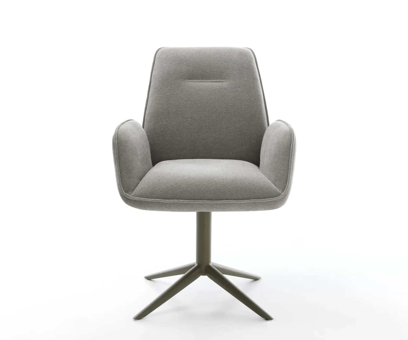DrehstuhlZoa-Flex Strukturstoff Soft Grau Fußkreuz Effektfinish Titan 360° drehbar Wippfunktion Taschenfederkern Sofort versandfertig