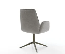 DrehstuhlZoa-Flex Strukturstoff Soft Grau Fußkreuz Effektfinish Titan 360° drehbar Wippfunktion Taschenfederkern Sofort versandfertig