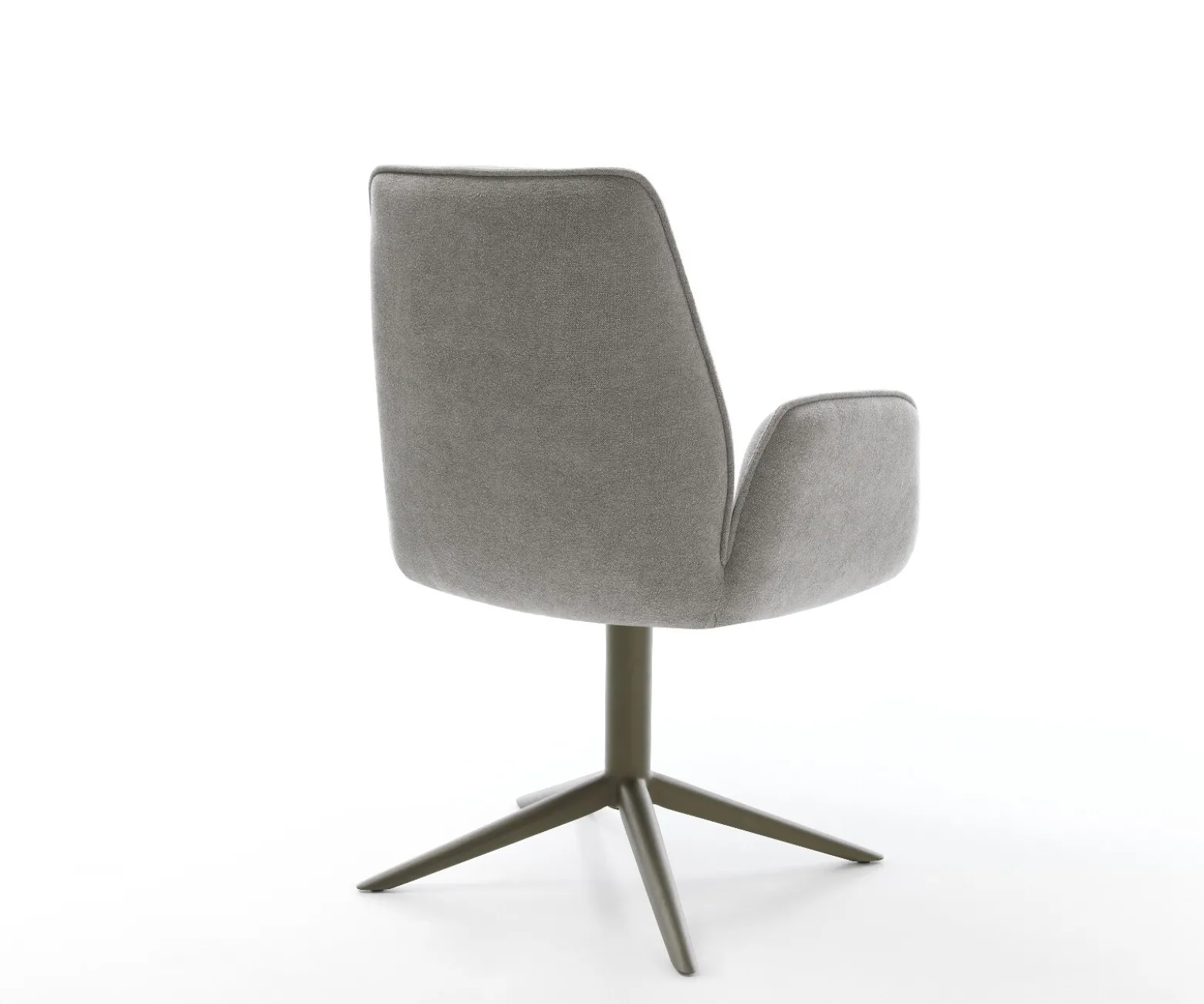 DrehstuhlZoa-Flex Strukturstoff Soft Grau Fußkreuz Effektfinish Titan 360° drehbar Wippfunktion Taschenfederkern Sofort versandfertig