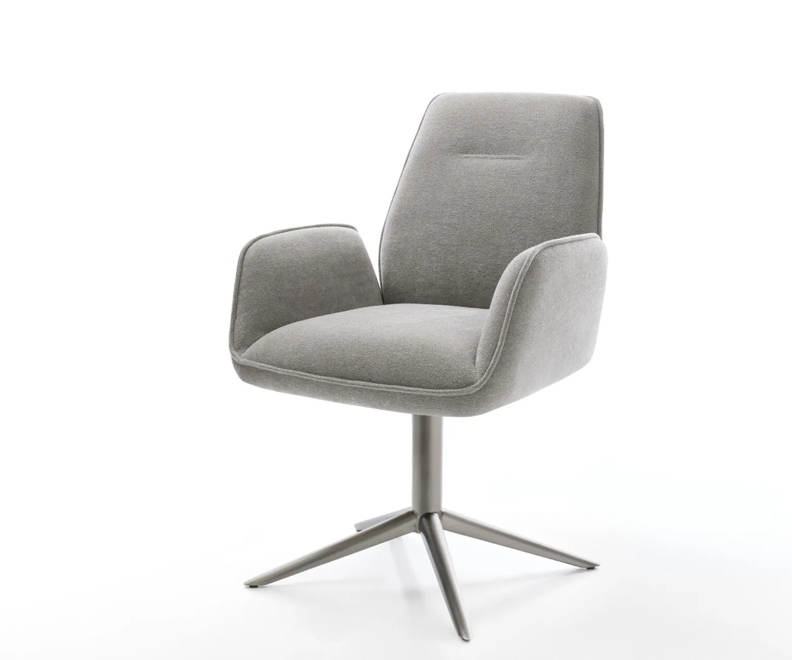 DrehstuhlZoa-Flex Strukturstoff Soft Grau Fußkreuz Graphit 360° drehbar Wippfunktion Taschenfederkern Sofort versandfertig