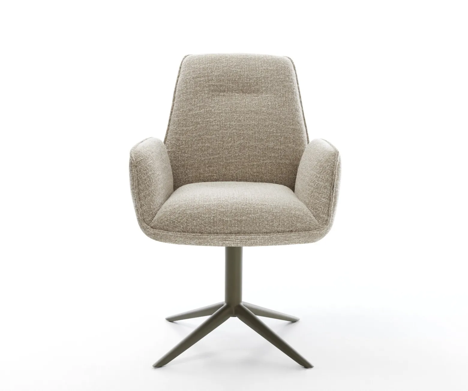 DrehstuhlZoa-Flex Webstoff Soft Beige Fußkreuz Effektfinish Titan 360° drehbar Wippfunktion Taschenfederkern Sofort versandfertig