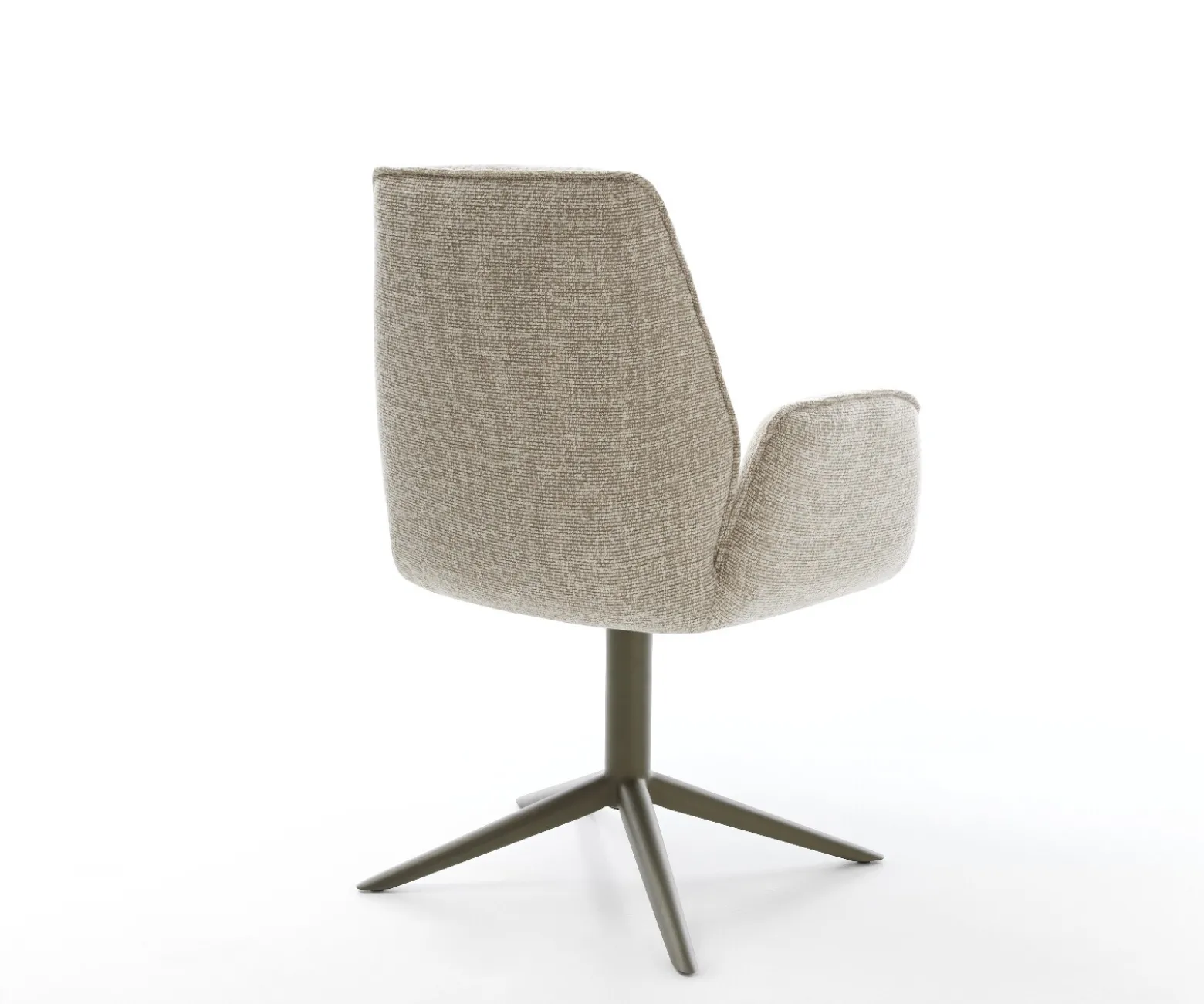 DrehstuhlZoa-Flex Webstoff Soft Beige Fußkreuz Effektfinish Titan 360° drehbar Wippfunktion Taschenfederkern Sofort versandfertig