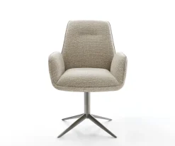 DrehstuhlZoa-Flex Webstoff Soft Beige Fußkreuz Graphit 360° drehbar Wippfunktion Taschenfederkern Sofort versandfertig