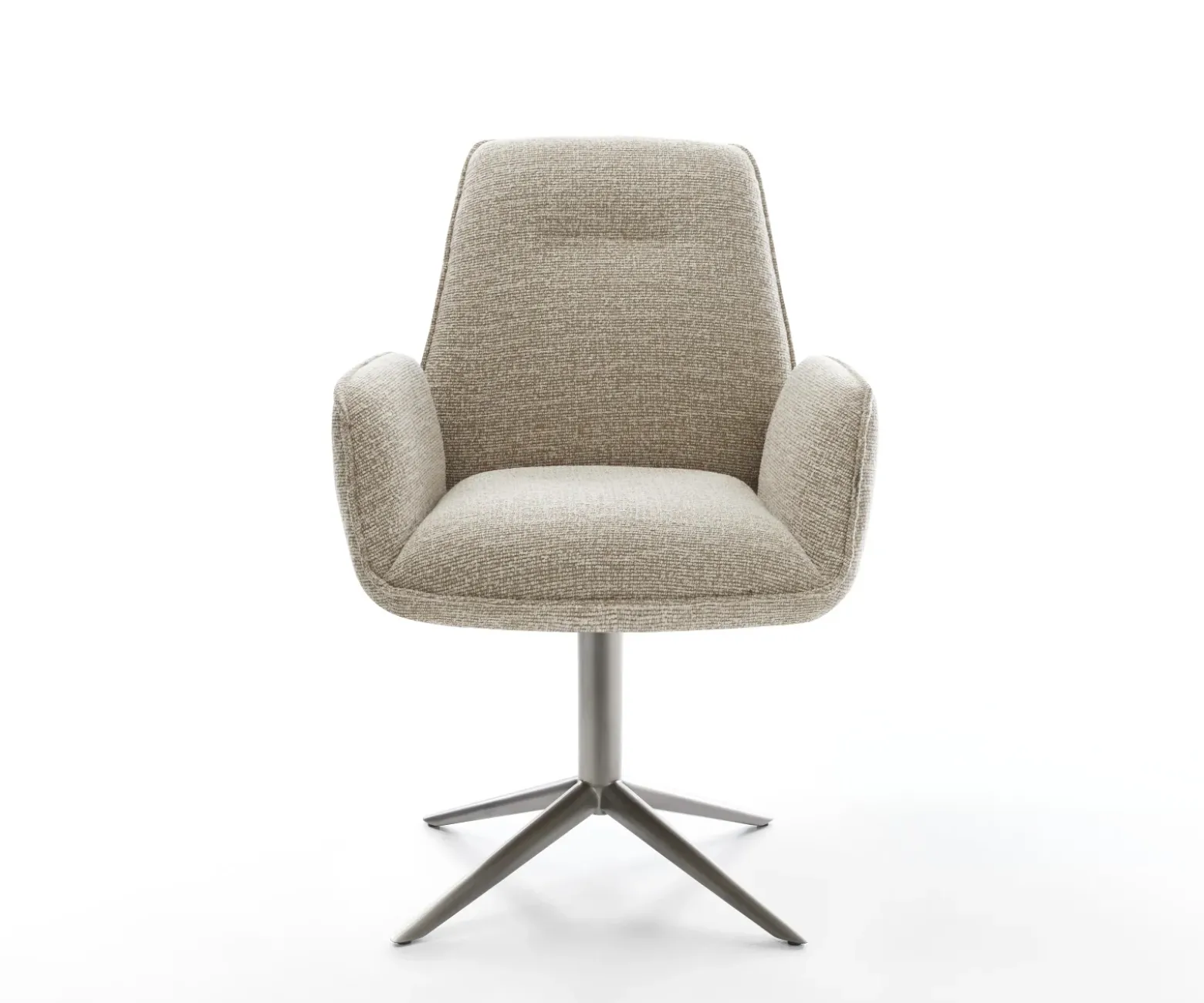 DrehstuhlZoa-Flex Webstoff Soft Beige Fußkreuz Graphit 360° drehbar Wippfunktion Taschenfederkern Sofort versandfertig