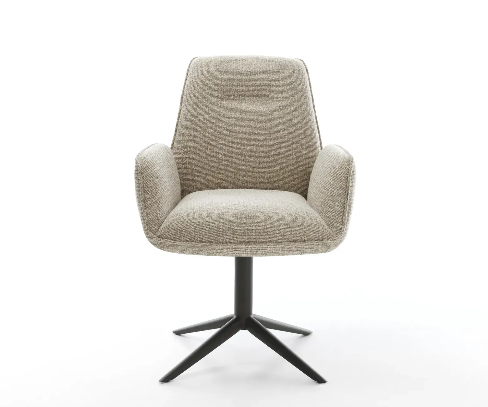 DrehstuhlZoa-Flex Webstoff Soft Beige Fußkreuz Schwarz 360° drehbar Wippfunktion Taschenfederkern Sofort versandfertig