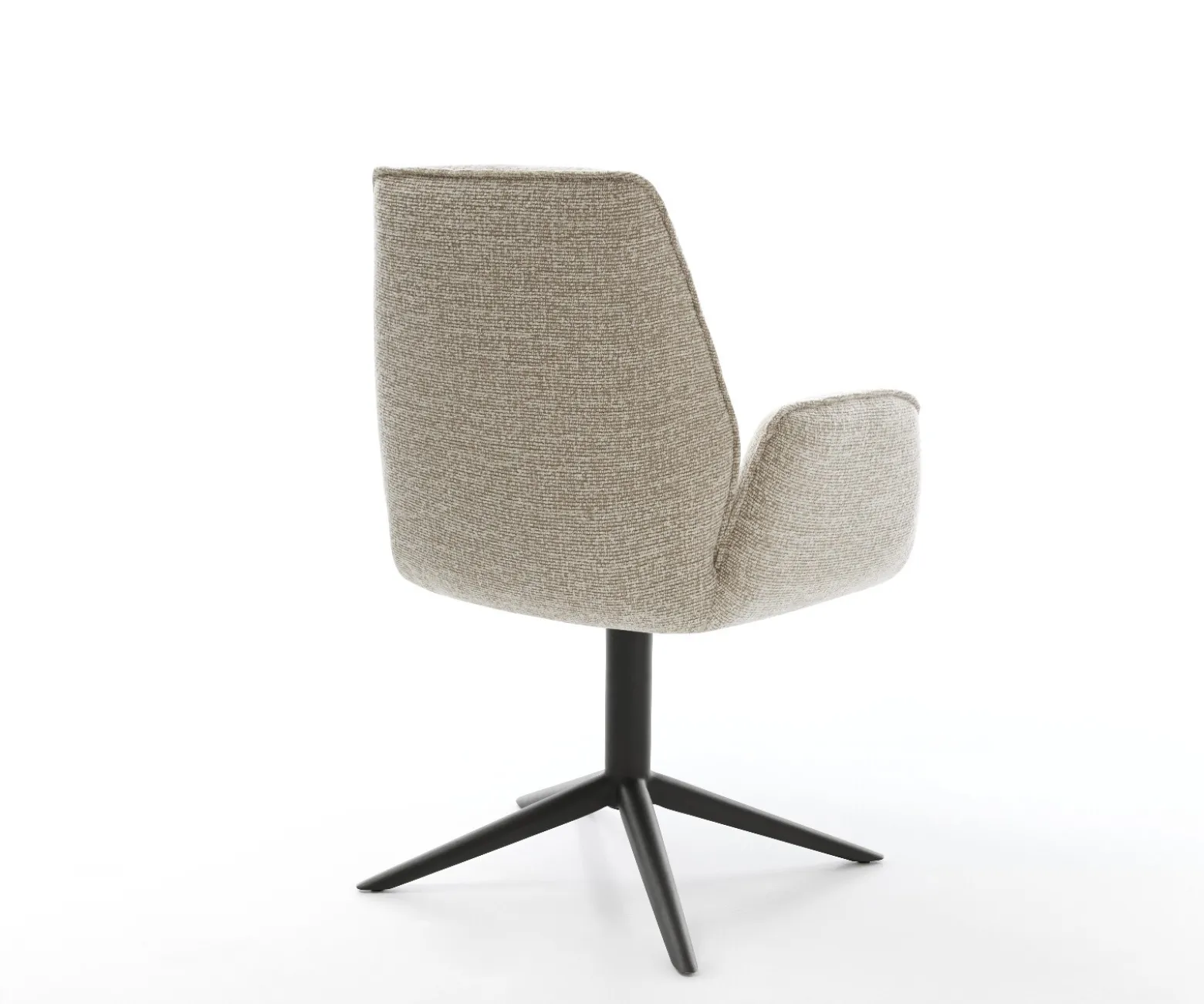 DrehstuhlZoa-Flex Webstoff Soft Beige Fußkreuz Schwarz 360° drehbar Wippfunktion Taschenfederkern Sofort versandfertig