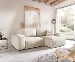 EcksofaLanzo 230x155 cm Cord Beige Recamiere variabel Sofort versandfertig