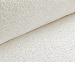 EcksofaSirpio 230x155 cm Bouclé Creme-Weiß Recamiere variabel mit Hocker Sofort versandfertig