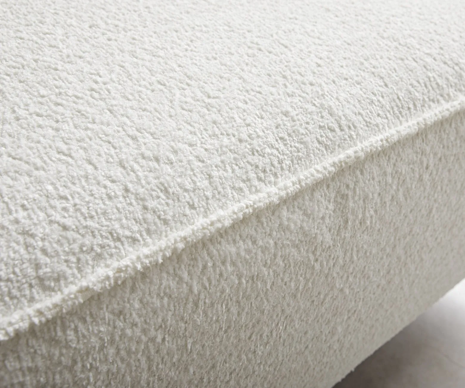 EcksofaSirpio 230x155 cm Bouclé Creme-Weiß Recamiere variabel Sofort versandfertig