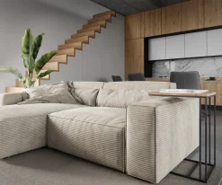 EcksofaSirpio 230x155 cm Cord Beige Recamiere variabel Sofort versandfertig