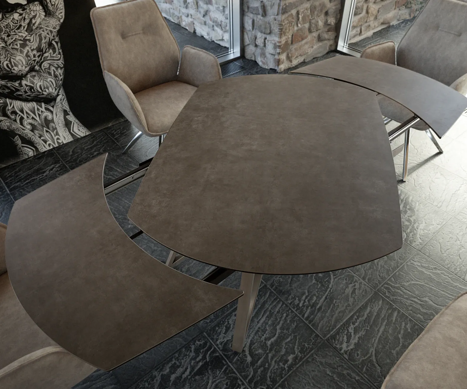 EsstischCarlow 130/200x95 cm Keramik Braun Edelstahl ausziehbar Sofort versandfertig