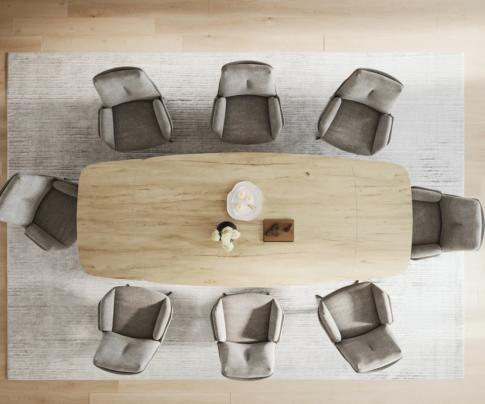 EsstischEdge Boot 200-300x120 cm Keramik Laminam® Sabbia Eichefarbig Spider Flachstahl Edelstahl Graphit ausziehbar Sofort versandfertig