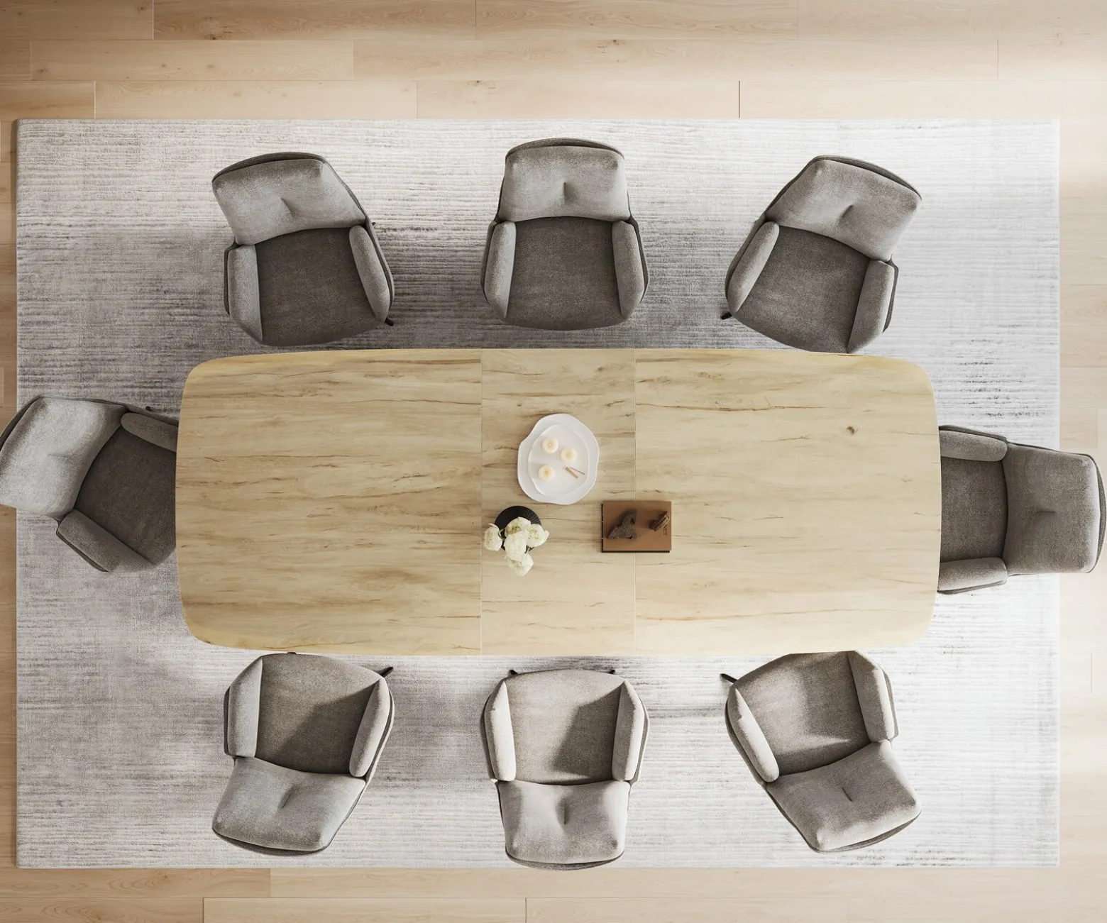 EsstischEdge Boot 240-300x120 cm Keramik Laminam® Sabbia Eichefarbig Infinity Metall Schwarz ausziehbar Versandfertig ca. 25.09.26
