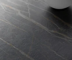 EsstischEdge Boot 180-220x100 cm Laminam® Keramik Noir Desir Braun Spider Metall Effektfinish Titan ausziehbar Sofort versandfertig
