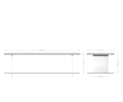 EsstischEdge Boot 300x120x2,5-3 Eiche Natur Glas Schweizer Kante Versandfertig ca. 14.11.26