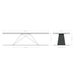 EsstischEdge Boot 300x120x2,5-3 Eiche Natur V-Gestell Flachstahl Schwarz Schweizer Kante Versandfertig ca. 14.11.26