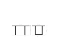 EsstischEdge 140x90 Akazie Natur Edelstahl Breit Live- Sofort versandfertig