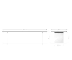 EsstischEdge 300x100 Akazie Natur Glas Live- Versandfertig ca. 07.11.26