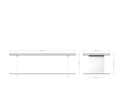 EsstischEdge 260x100 Akazie Natur Glas Live- Sofort versandfertig